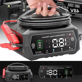 NABÍJEČKA USMĚRŇOVAČ AKUMULÁTORU 36A LCD AUTO P30 6V 12V 24V