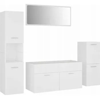 Koupelnový nábytek Sada koupelnového nábytku, bílá, dřevotříska