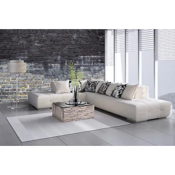 Fototapeta DIMEX | Samolepicí vliesová fototapeta na zeď Mokrá cihlová zeď MA-5-2663 | 375 x 250 cm | bílá, černá + Samolepicí vliesová fototapeta na stěnu DIMEX Mokrá cihlová stěnu DIMEX MA52663 v rozměru 375 x 250 cm