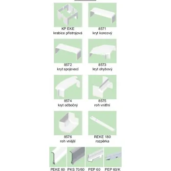 kabelová chránička Kryt EKE 180x60 roh vni. 8575 HB KOPOS - KOLIN a.s. 41-06-270-58575