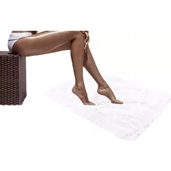 Koupelnová předložka Koupelnová předložka plyšová měkká bílá 50x70 cm