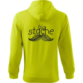Pánská móda Big stache - Mikina s kapucí na zip trendy zipper - M ( Limetková )