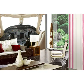 Fototapeta DIMEX | Samolepicí vliesová fototapeta na zeď Kokpit obchodního letadla MA-5-2820 | 375 x 250 cm | bílá, béžová, černá + Samolepicí vliesová fototapeta na stěnu DIMEX Kokpit obchodního letadla MA52820 v rozměru 375 x 250 cm