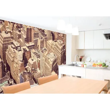 Fototapeta DIMEX | Samolepicí vliesová fototapeta na zeď Obytné budovy v NY MA-5-2984 | 375 x 250 cm | bílá, béžová, hnědá + Samolepicí vliesová fototapeta na stěnu DIMEX Obytné budovy v NY MA52984 v rozměru 375 x 250 cm