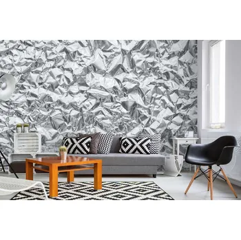 Fototapeta DIMEX | Samolepicí vliesová fototapeta na zeď Hliníková fólie MA-5-2616 | 375 x 250 cm | metalická + Samolepicí vliesová fototapeta na stěnu DIMEX Hliníková fólie MA52616 v rozměru 375 x 250 cm