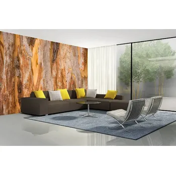 Fototapeta DIMEX | Samolepicí vliesová fototapeta na zeď Textura stromu eukalyptu MA-5-2347 | 375 x 250 cm | oranžová, hnědá + Samolepicí vliesová fototapeta na stěnu DIMEX Textura stromu eukalyptu MA52347 v rozměru 375 x 250 cm