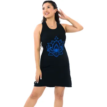 Dámské šaty Himalife Šaty Lotos - černá s modrou Velikost: L