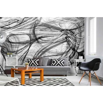 Fototapeta DIMEX | Samolepicí vliesová fototapeta na zeď Černobílý design MA-5-2515 | 375 x 250 cm | bílá, černá + Samolepicí vliesová fototapeta na stěnu DIMEX Černobílý design MA52515 v rozměru 375 x 250 cm