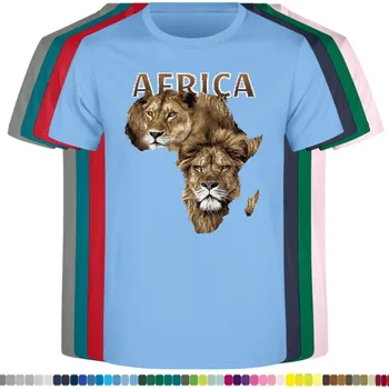 Pánské tričko panske-levne-bavlnene-tricko-digi-potisk-lvi-afrika Barva: Sky blue - nebesky modrá, velikost: XXL