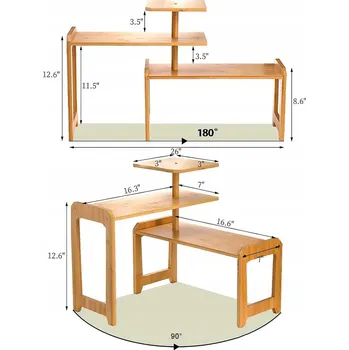Obraz KOUPELNOVÝ ORGANIZÉR 3-PATROVÝ - DŘEVĚNÝ v BARVĚ PŘÍRODNÍHO DŘEVA