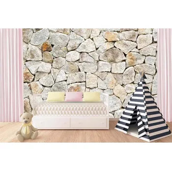 Fototapeta DIMEX | Samolepicí vliesová fototapeta na zeď Kamenná textura MA-5-2356 | 375 x 250 cm | béžová, hnědá + Samolepicí vliesová fototapeta na stěnu DIMEX Kamenná textura MA52356 v rozměru 375 x 250 cm