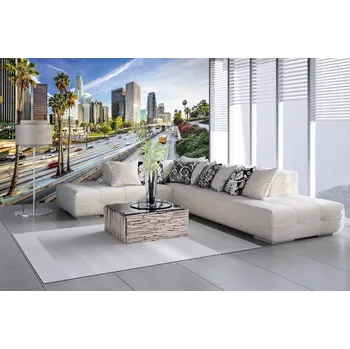Fototapeta DIMEX | Samolepicí vliesová fototapeta na zeď Los Angeles, Kalifornie MA-5-2927 | 375 x 250 cm | zelená, modrá, šedá + Samolepicí vliesová fototapeta na stěnu DIMEX Los Angeles, Kalifornie MA52927 v rozměru 375 x 250 cm