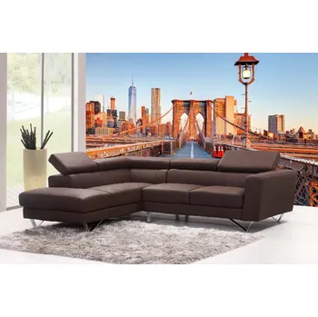 Fototapeta DIMEX | Samolepicí vliesová fototapeta na zeď Brooklyn Brigde s Manhattanem MA-5-2968 | 375 x 250 cm | modrá, červená, hnědá, šedá + Samolepicí vliesová fototapeta na stěnu DIMEX Brooklyn Brigde s Manhattanem MA52968 v rozměru 375 x 250 cm