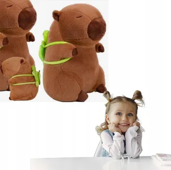 plyšák PLYŠOVÁ HRAČKA KAPYBARA S BATOHEM ŽELVA PLYŠÁK VELKÝ XXL 45 CM PLYŠOVÝ MEDVÍDEK