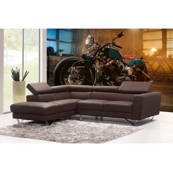 Fototapeta DIMEX | Samolepicí vliesová fototapeta na zeď Bobber motocykl MA-5-2802 | 375 x 250 cm | černá, žlutá, šedá + Samolepicí vliesová fototapeta na stěnu DIMEX Bobber motocykl MA52802 v rozměru 375 x 250 cm