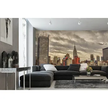 Fototapeta DIMEX | Samolepicí vliesová fototapeta na zeď Letecký pohled na NY MA-5-2962 | 375 x 250 cm | červená, béžová, hnědá, šedá + Samolepicí vliesová fototapeta na stěnu DIMEX Letecký pohled na NY MA52962 v rozměru 375 x 250 cm