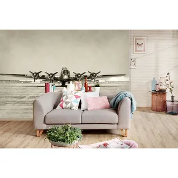 Fototapeta DIMEX | Samolepicí vliesová fototapeta na zeď Těžký bombardér MA-5-2841 | 375 x 250 cm | bílá, černá + Samolepicí vliesová fototapeta na stěnu DIMEX Těžký bombardér MA52841 v rozměru 375 x 250 cm