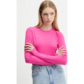Pánské tričko Tričko s dlouhým rukávem Pangaia Cotton-Stretch Long-Sleeved Top růžová barva, 10002429 42X, vel. XS