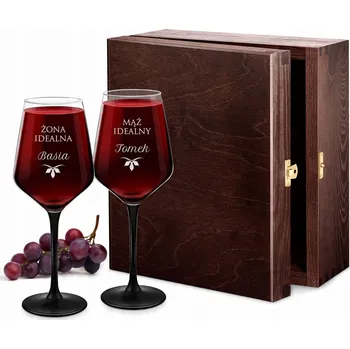 Sklenice Skleničky na bílé víno, skleničky na červené víno Murrano Sada sklenic bezbarvá, černá 300 ml 2 ks