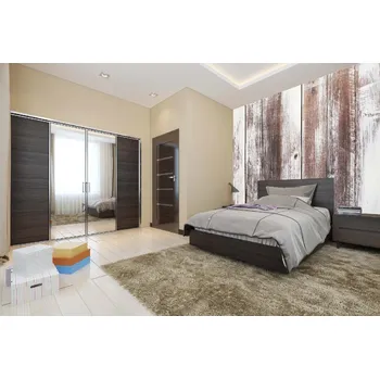 Fototapeta DIMEX | Samolepicí vliesová fototapeta na zeď Stíraná dřevěná prkna MA-5-2577 | 375 x 250 cm | bílá, hnědá + Samolepicí vliesová fototapeta na stěnu DIMEX Stíraná dřevěná prkna MA52577 v rozměru 375 x 250 cm