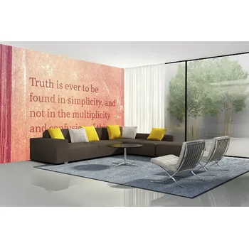 Fototapeta DIMEX | Samolepicí vliesová fototapeta na zeď Citát Isaaca Newtona MA-5-2099 | 375 x 250 cm | červená, bílá, oranžová + Samolepicí vliesová fototapeta na stěnu DIMEX Citát Isaaca Newtona MA52099 v rozměru 375 x 250 cm