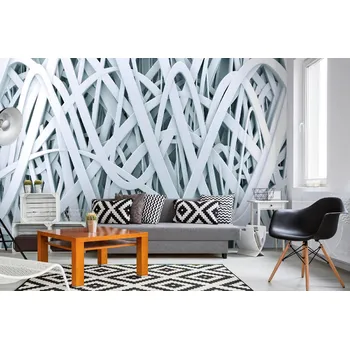 Fototapeta DIMEX | Samolepicí vliesová fototapeta na zeď Bílé 3D abstraktní pozadí MA-5-2604 | 375 x 250 cm | bílá + Samolepicí vliesová fototapeta na stěnu DIMEX Bílé 3D abstraktní pozadí MA52604 v rozměru 375 x 250 cm