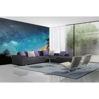 Fototapeta DIMEX | Samolepicí vliesová fototapeta na zeď Noční obloha MA-5-2288 | 375 x 250 cm | modrá, černá, žlutá, oranžová + Samolepicí vliesová fototapeta na stěnu DIMEX Noční obloha MA52288 v rozměru 375 x 250 cm