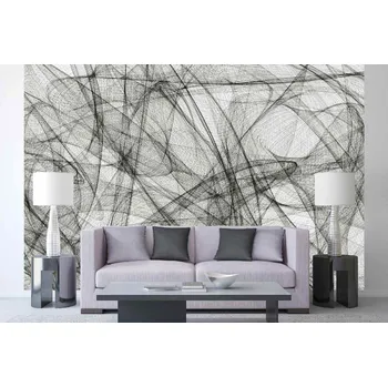 Fototapeta DIMEX | Samolepicí vliesová fototapeta na zeď Abstraktní malba MA-5-2512 | 375 x 250 cm | bílá, černá + Samolepicí vliesová fototapeta na stěnu DIMEX Abstraktní malba MA52512 v rozměru 375 x 250 cm