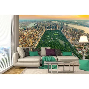 Fototapeta DIMEX | Samolepicí vliesová fototapeta na zeď New York Central Park MA-5-2978 | 375 x 250 cm | zelená, modrá, žlutá, hnědá + Samolepicí vliesová fototapeta na stěnu DIMEX New York Central Park MA52978 v rozměru 375 x 250 cm