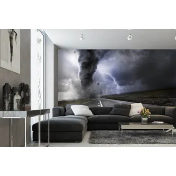 Fototapeta DIMEX | Samolepicí vliesová fototapeta na zeď Silné tornádo MA-5-2329 | 375 x 250 cm | modrá, bílá, černá, šedá + Samolepicí vliesová fototapeta na stěnu DIMEX Silné tornádo MA52329 v rozměru 375 x 250 cm