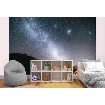 Fototapeta DIMEX | Samolepicí vliesová fototapeta na zeď Velkolepá Mléčná dráha MA-5-2290 | 375 x 250 cm | bílá, černá, oranžová + Samolepicí vliesová fototapeta na stěnu DIMEX Velkolepá Mléčná dráha MA52290 v rozměru 375 x 250 cm