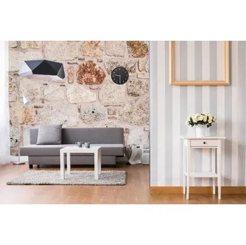 Fototapeta DIMEX | Samolepicí vliesová fototapeta na zeď Světlá kamenná zeď MA-5-2409 | 375 x 250 cm | bílá, béžová, hnědá + Samolepicí vliesová fototapeta na stěnu DIMEX Světlá kamenná stěnu DIMEX MA52409 v rozměru 375 x 250 cm