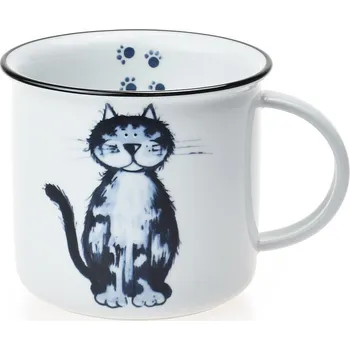 Český porcelán, Dubí Hrnek Tina porcelánový plecháček 380 ml kočka Kočmína