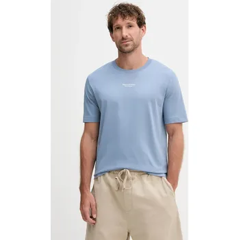 Pánské tričko Bavlněné tričko Marc O'Polo pánské, modrá barva, s potiskem, 526201251382 95X, vel. XL