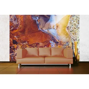 Fototapeta DIMEX | Samolepicí vliesová fototapeta na zeď Detail barevného kamene MA-5-2455 | 375 x 250 cm | modrá, zlatá, hnědá + Samolepicí vliesová fototapeta na stěnu DIMEX Detail barevného kamene MA52455 v rozměru 375 x 250 cm