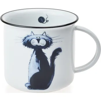 Český porcelán, Dubí Hrnek Tina porcelánový plecháček 380 ml kočka Drápulus