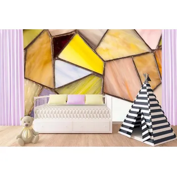 Fototapeta DIMEX | Samolepicí vliesová fototapeta na zeď Mozaika MA-5-2538 | 375 x 250 cm | fialová, žlutá, oranžová, růžová + Samolepicí vliesová fototapeta na stěnu DIMEX Mozaika MA52538 v rozměru 375 x 250 cm