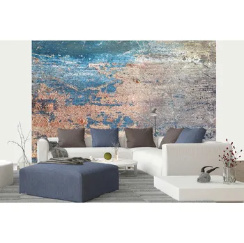 Fototapeta DIMEX | Samolepicí vliesová fototapeta na zeď Staré rezavé železo MA-5-2612 | 375 x 250 cm | modrá, hnědá + Samolepicí vliesová fototapeta na stěnu DIMEX Staré rezavé železo MA52612 v rozměru 375 x 250 cm