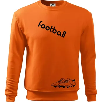 Pánská mikina FOOTBALL nápis šikmo - Mikina Essential pánská - S ( Oranžová )