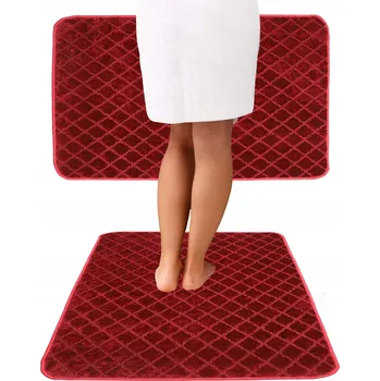 Koupelnová předložka KOUPELNOVÁ PŘEDLOŽKA PROTISKLUZOVÁ VYŘEZÁVANÁ ELEGANTNÍ BORDOVÁ 100X150 cm