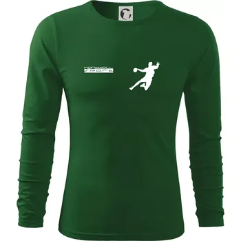 Pánské oblečení Handball sport - Triko s dlouhým rukávem FIT-T long sleeve - S ( Lahvově zelená )