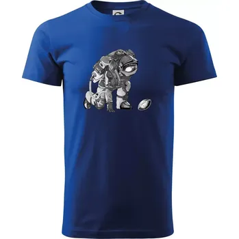 Pánské tričko Americký fotbal astronaut - Triko extra velké (5-8XL) - 8XL ( Královská modrá )