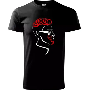 Pánské tričko Borec s upraveným vousem - Triko extra velké (5-8XL) - 6XL ( Černá )