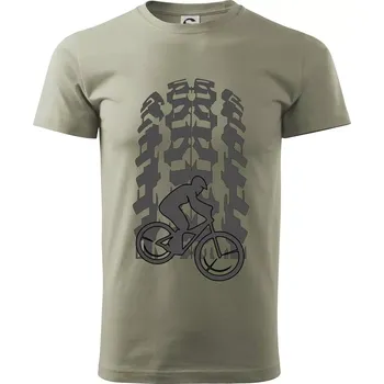 Pánské tričko Pneumatika MTB - Klasické pánské triko vyšší gramáže - XS ( Light khaki )