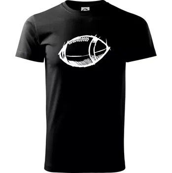 Pánské tričko Americký fotbal míč skica - Triko extra velké (5-8XL) - 7XL ( Černá )