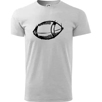 Pánské tričko Americký fotbal míč skica - Triko extra velké (5-8XL) - 6XL ( Světlešedý Melír )