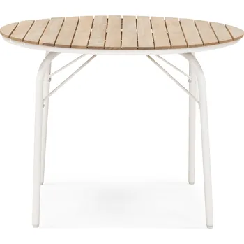 Zahradní stůl Zahradní stůl Fioli 100 cm z masivu akáciové dřevo bílý/hnědý