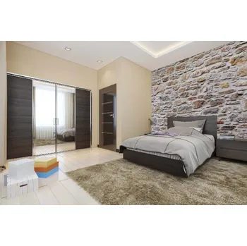 Fototapeta DIMEX | Samolepicí vliesová fototapeta na zeď Textury kamenné stěny MA-5-2395 | 375 x 250 cm | bílá, hnědá, šedá + Samolepicí vliesová fototapeta na stěnu DIMEX Textury kamenné stěny MA52395 v rozměru 375 x 250 cm