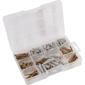 Hřebík CONNEX Sada vrutů do dřeva a hmoždinek, 155 kusů