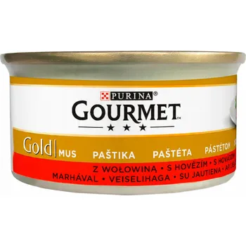 Krmivo pro kočku GOURMET GOLD konzerva pro kočky Ragout HOVĚZÍ konzerva 85 gramů